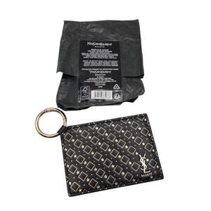 YSL Beaute Black Gold Holiday Keyring Compact Mirror Keychain
